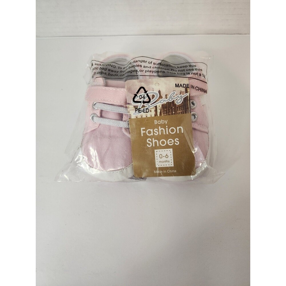 Baby fashion shoes for girls size 0-6 months, color pink.